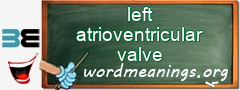 WordMeaning blackboard for left atrioventricular valve